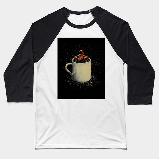 Space Coffee Baseball T-Shirt by nicebleed